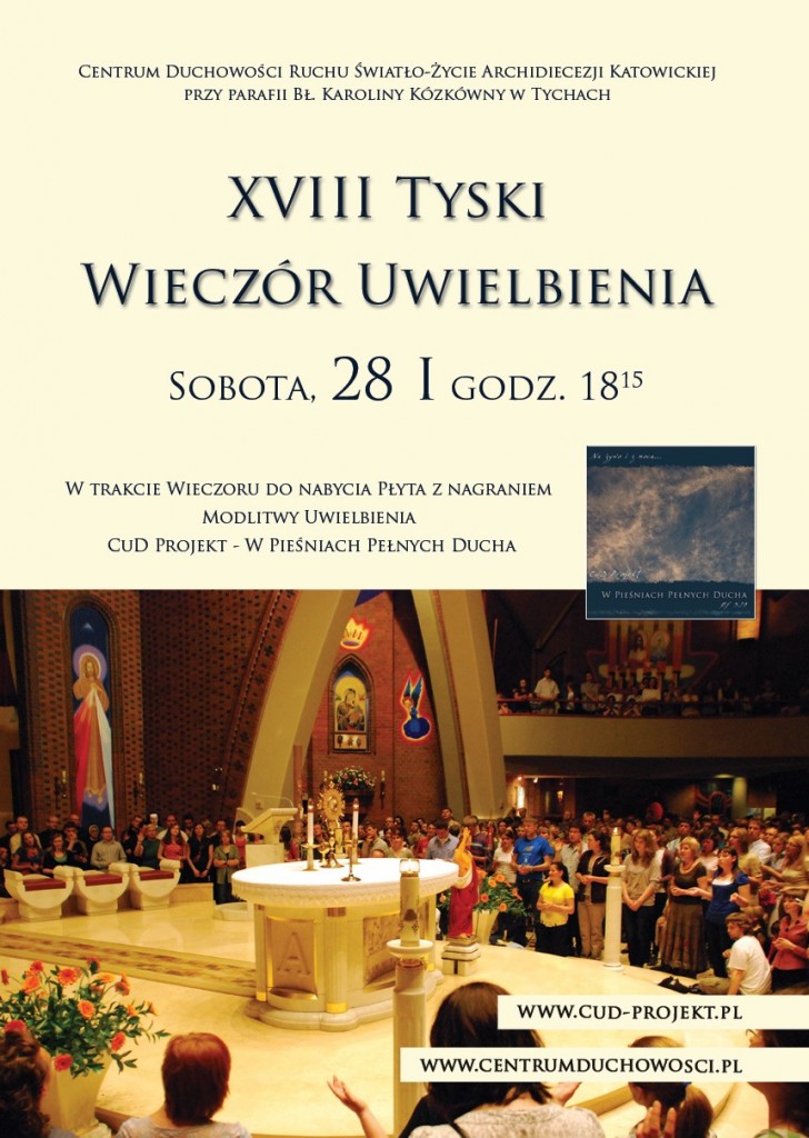 Tyski wieczór uwielbienia plakat