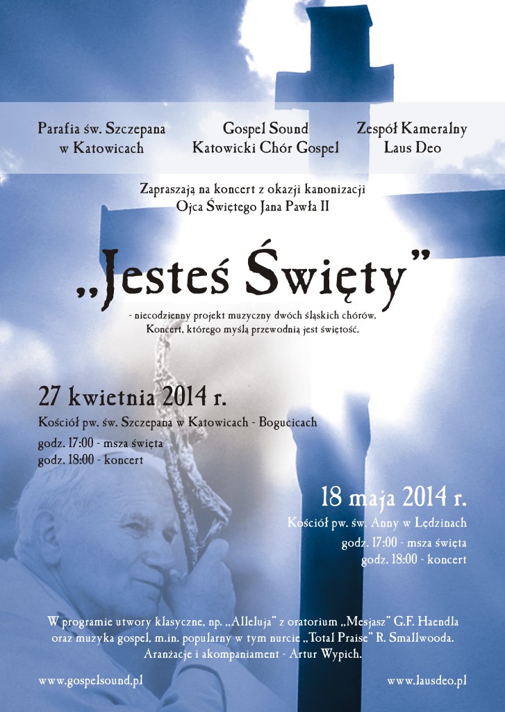 jestes swiety PLAKAT na koncert